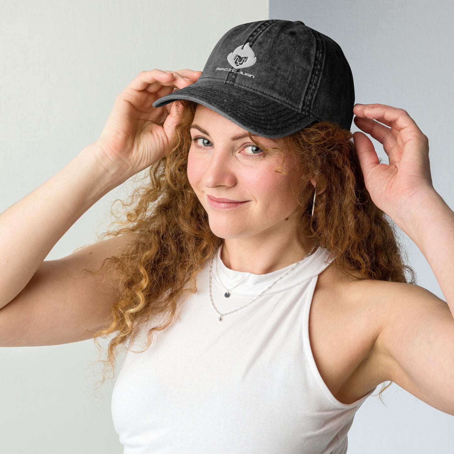 MJ Fire Logo Vintage Twill Cap