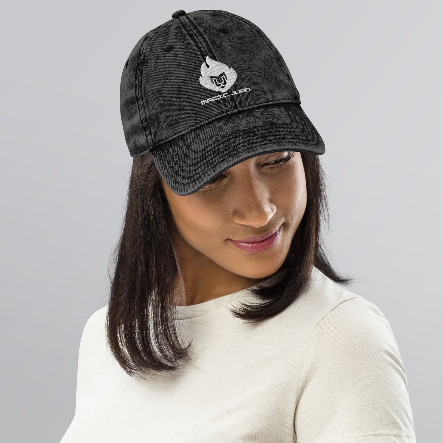 MJ Fire Logo Vintage Twill Cap