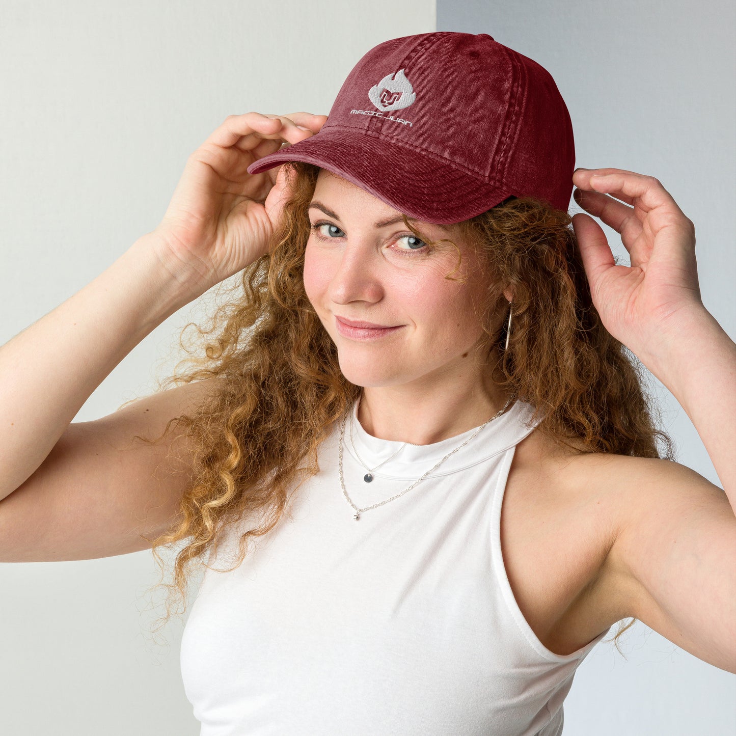 MJ Fire Logo Vintage Twill Cap
