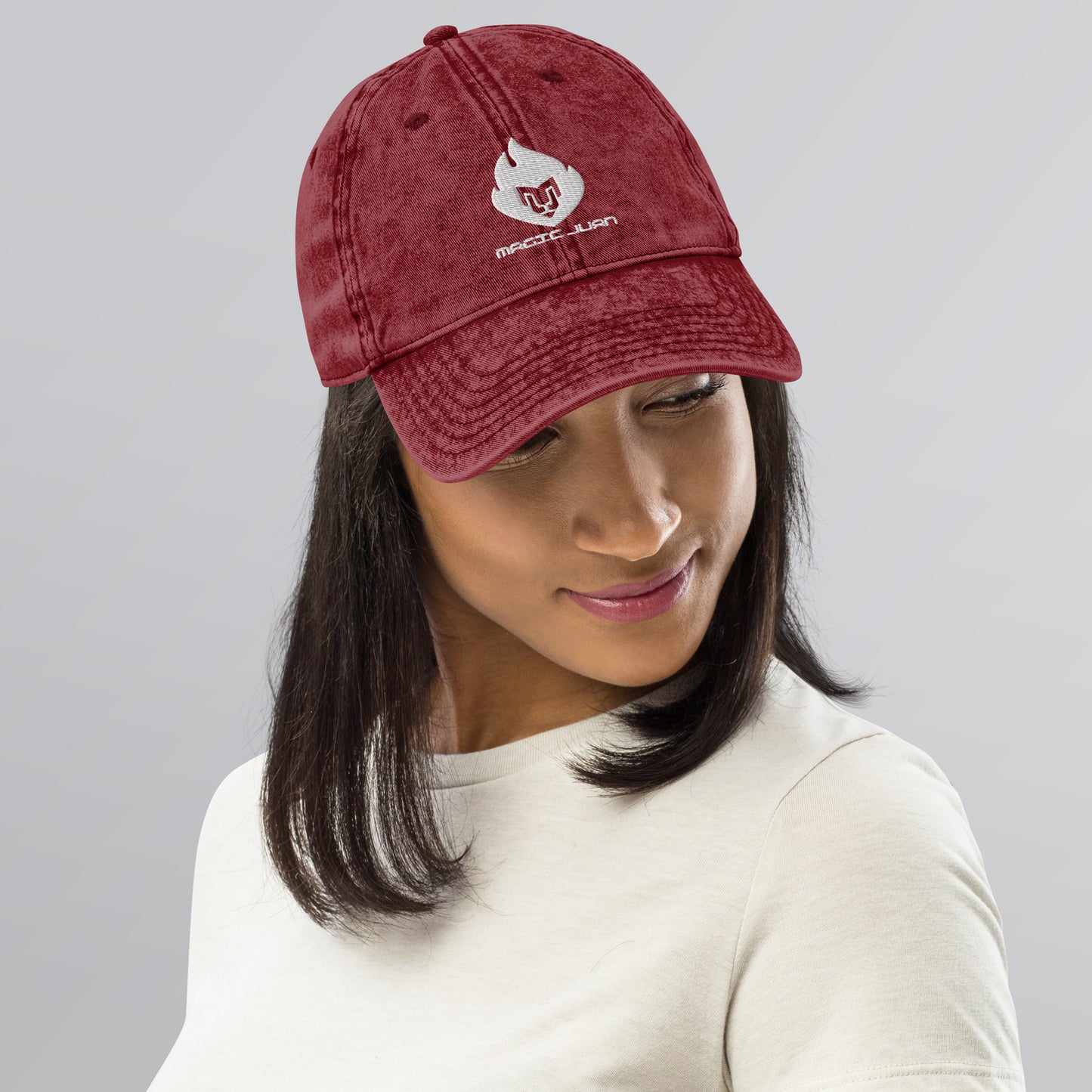 MJ Fire Logo Vintage Twill Cap