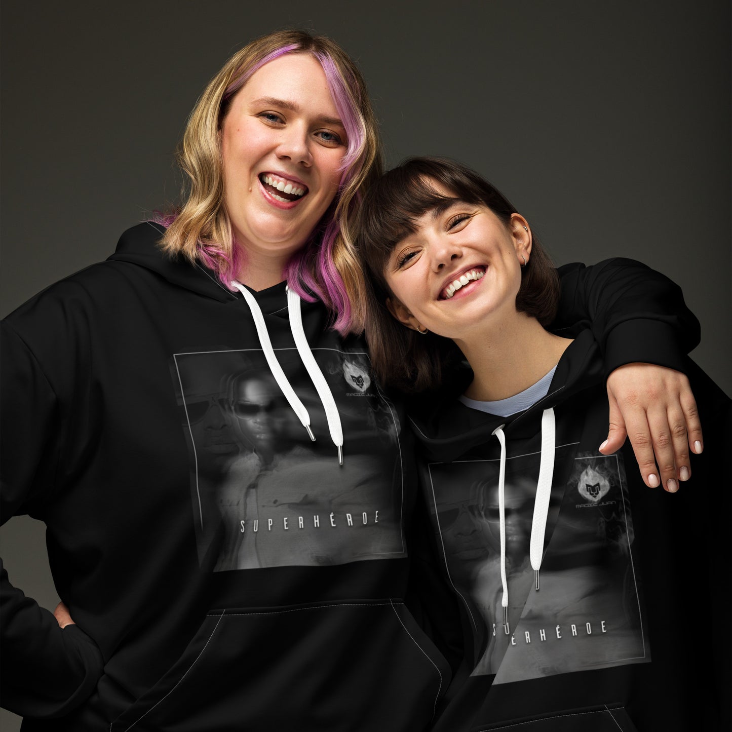 Superheroe Unisex Black Hoodie