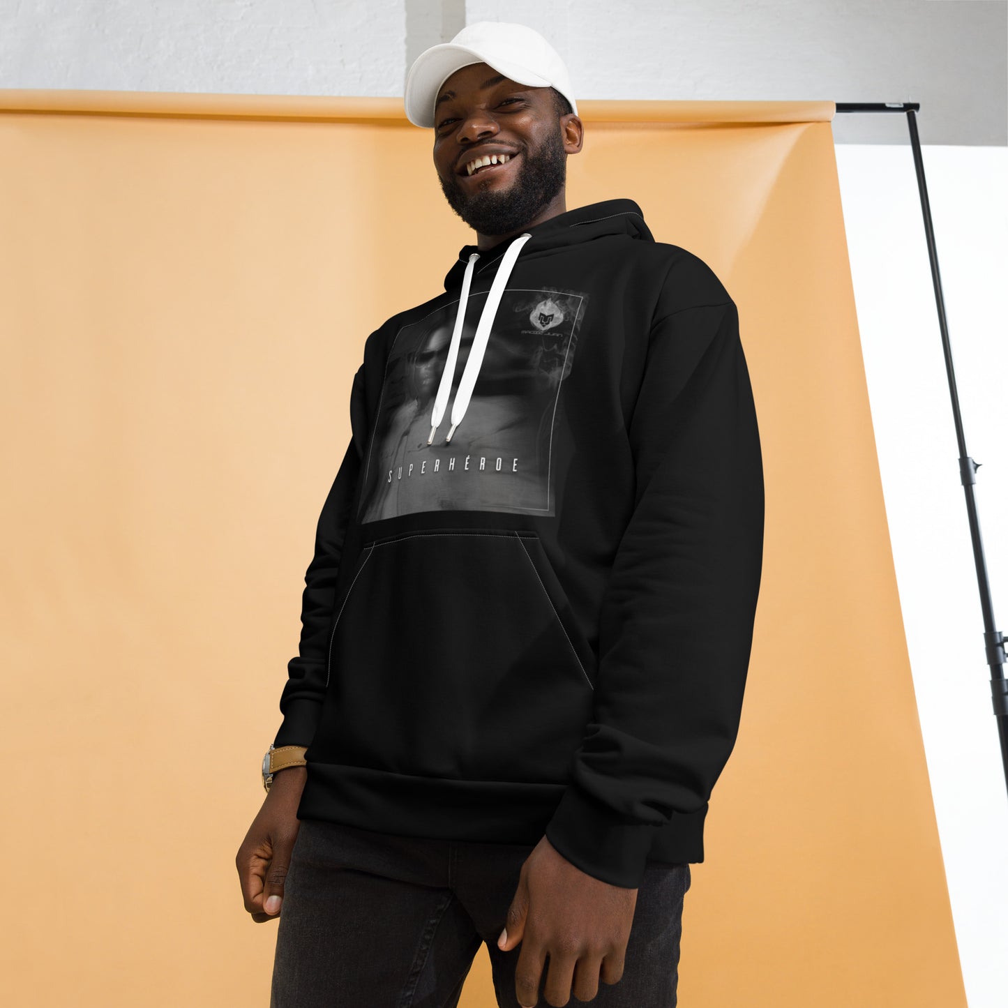 Superheroe Unisex Black Hoodie