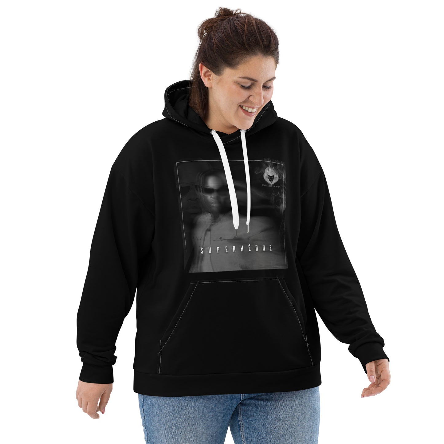 Superheroe Unisex Black Hoodie