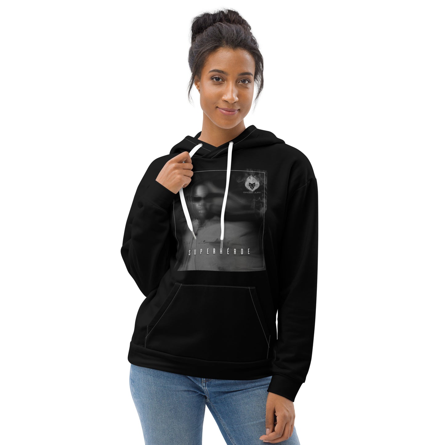 Superheroe Unisex Black Hoodie