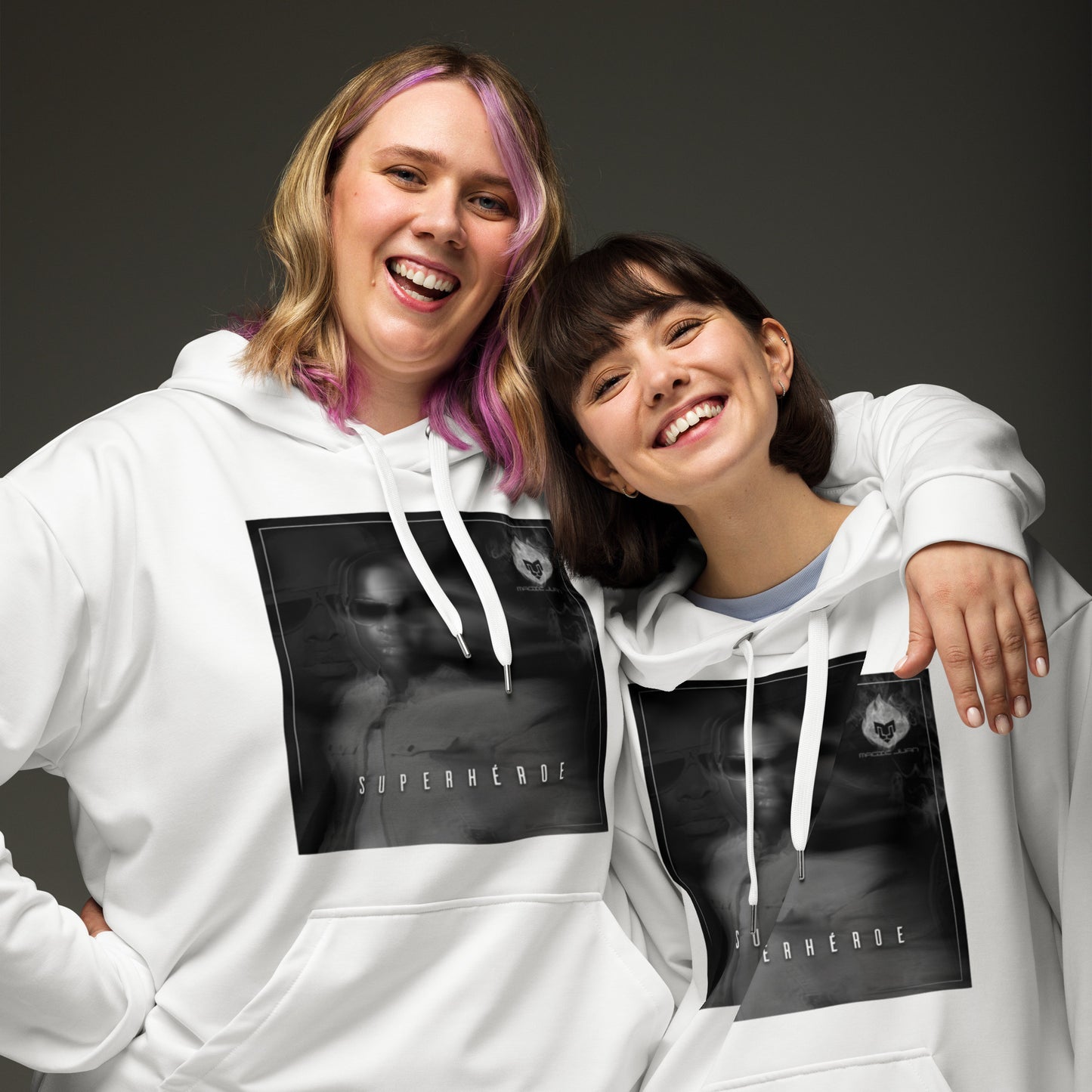 Superheroe Unisex White Hoodie